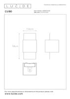 Lucide CUBO - Wandlamp - 1xG9 - Zwart - thumbnail