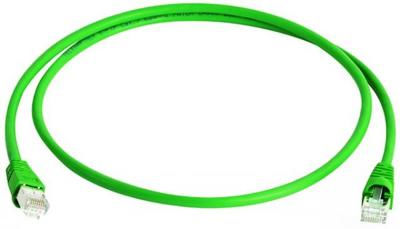 Telegärtner 100008002 RJ45 Netwerkkabel, patchkabel CAT 6 S/FTP 1.00 m Geel, Groen 1 stuk(s)