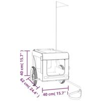 VidaXL Hondenfietstrailer oxford stof en ijzer rood en zwart - thumbnail