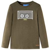 VidaXL Kindershirt met lange mouwen 128 gemêleerd kakikleur - thumbnail