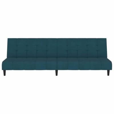 Slaapbank 2-zits fluweel blauw