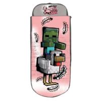 Minecraft opblaasbaar bed roze 150 x 62 x 20 cm - thumbnail