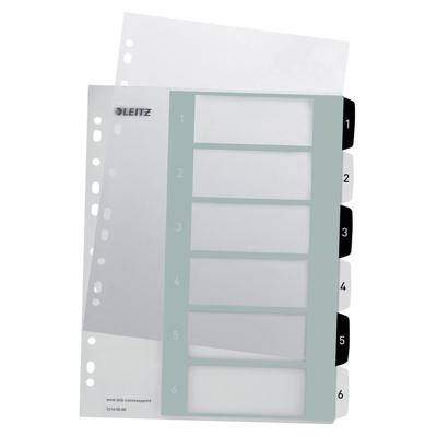 Leitz WOW printbare index, 6 tabs, zwart-wit Leitz WOW printbare index, 6 tabs, zwart-wit