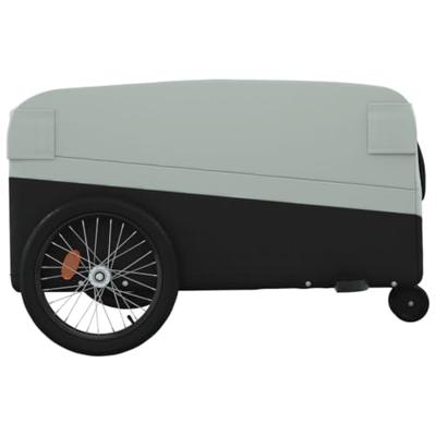 VidaXL Fietstrailer 45 kg ijzer zwart en grijs