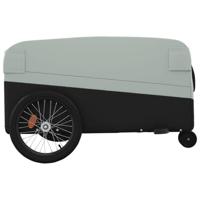 VidaXL Fietstrailer 45 kg ijzer zwart en grijs - thumbnail