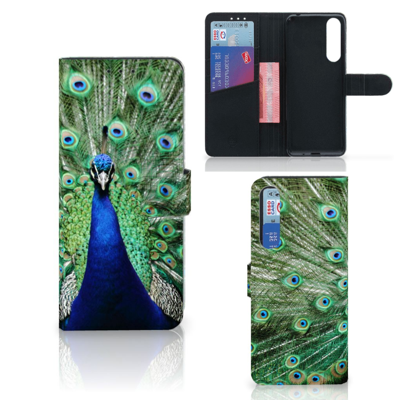 Sony Xperia 1 II | Telefoonhoesje | Met pasjeshouder | Pauw Sony Xperia 1 II | Telefoonhoesje | Met pasjeshouder | Pauw