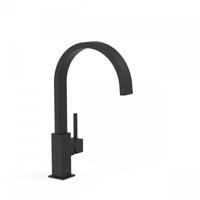 Keukenkraan Tres Cocina Gebogen Uitloop 21 cm Mat Zwart - thumbnail