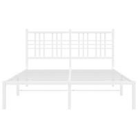 Bedframe met hoofdbord metaal wit 140x200 cm - thumbnail