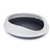 Kattenbak Figaro Ovaal Grijs/Wit - thumbnail