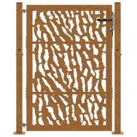 Poort met sporenontwerp 105x130 cm weervast staal - thumbnail