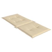 Tuinstoelkussens 2 st hoge rug 120x50x3 cm stof beige - thumbnail