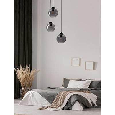 Lyora HanglampPalmer 3-lichts rond zwart met smoke glas - 9241140