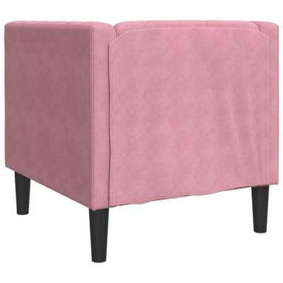 Fauteuil Chesterfield-stijl fluweel roze