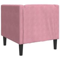 Fauteuil Chesterfield-stijl fluweel roze - thumbnail