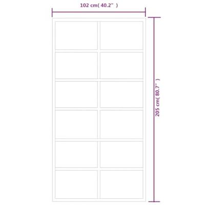 VidaXL Schuifdeur 102x205 cm esg-glas en aluminium zwart - thumbnail