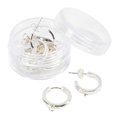 Creativ Company Grote oorbellen met oog, d 15 mm, dikte 3 mm, verzilverd, 2x2 paar/ 1 doos Creativ Company Grote oorbellen met oog, d 15 mm, dikte 3 mm, verzilverd, 2x2 paar/ 1 doos