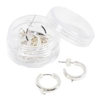 Creativ Company Grote oorbellen met oog, d 15 mm, dikte 3 mm, verzilverd, 2x2 paar/ 1 doos - thumbnail