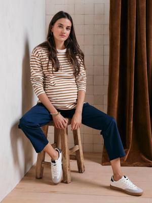 Chinobroek voor de zwangerschap marineblauw