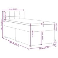 Boxspring met matras stof blauw 90x200 cm - thumbnail