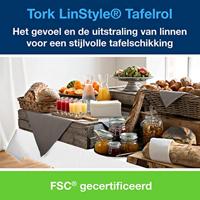 Tafellaken Tork Linstyle Premium 120cmx20m wit 474581 | 2 stuks - thumbnail