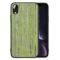 Apple iPhone XR Houten Print Telefoonhoesje Green Wood - thumbnail