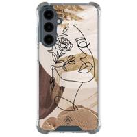 Samsung Galaxy A16 shockproof hoesje - Abstract gezicht bruin - thumbnail