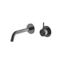 Hotbath Archie - Wastafelmengkraan - zonder Waste - Laag - Geborsteld Gunmetal PVD - Inbouw - Messing - thumbnail