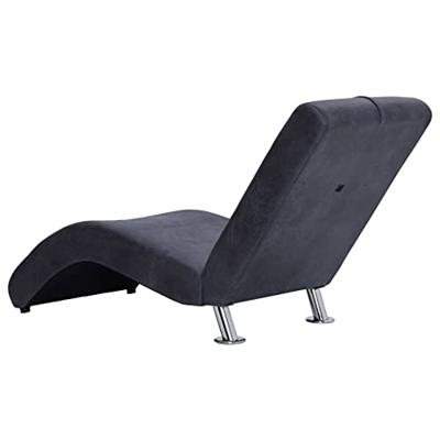 Chaise longue met kussen kunstsude grijs Chaise longue met kussen kunstsude grijs