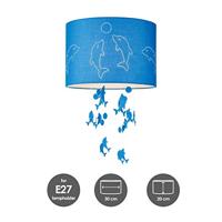 Home sweet home dolphins lampenkap Ø 30 cm blauw - thumbnail