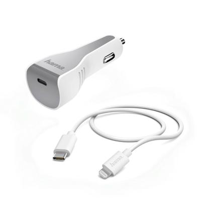 Hama auto-oplaadset lightning power delivery (pd) 30w wit Hama auto-oplaadset lightning power delivery (pd) 30w wit
