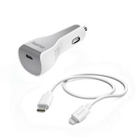 Hama auto-oplaadset lightning power delivery (pd) 30w wit - thumbnail