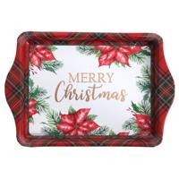 Svenska Living Koffie tray kerst bloem goud 21x14x2cm - thumbnail