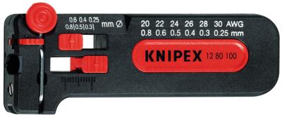Knipex 12 80 100 SB Draadstripper Geschikt voor: CU-kabel 0.3 tot 1 mm Knipex 12 80 100 SB Draadstripper Geschikt voor: CU-kabel 0.3 tot 1 mm