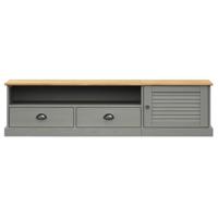 Tv-meubel VIGO 156x40x40 cm massief grenenhout grijs - thumbnail