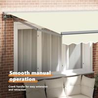 VidaXL Inklapbaar zonnescherm crème 350 x 250 cm polyester en metaal - thumbnail