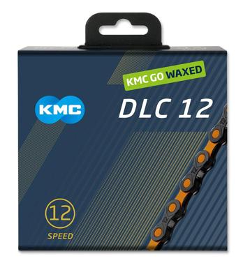 KMC chain dlc12 126l/box waxed 12-speed black/orange