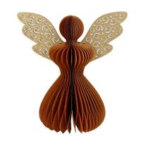 Papieren engel glitter 30 cm mosterd kerstversiering Buitengewoon de Boet - Buitengewoon de boet - thumbnail