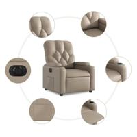 Fauteuil verstelbaar elektrisch kunstleer cappuccinokleurig - thumbnail