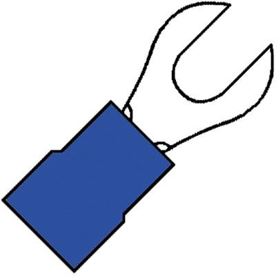 Geïsoleerde 1/2rond Vorkkabelschoen M6 voor draad 1,5-2,5 mm 100 stuks klemko 100750