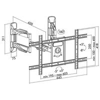 LogiLink BP0047 TV-hoekbeugel 94,0 cm (37) - 177,8 cm (70) Draaibaar, Kantelbaar, Zwenkbaar Voor hoekmontage - thumbnail