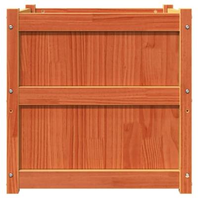 Plantenbakken 2 st cm massief grenenhout waxbruin