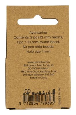 Creativ Company Kristallen kralen, aventurien, d 7-12 mm, gatgrootte 1 mm, ca. 63 stuk, groen, 63 stuk/ 1 doos