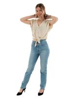 Only Onlsiesta Ss Knot Lin Bl Shirt Pnt Noos T-shirts Moonbeam - thumbnail