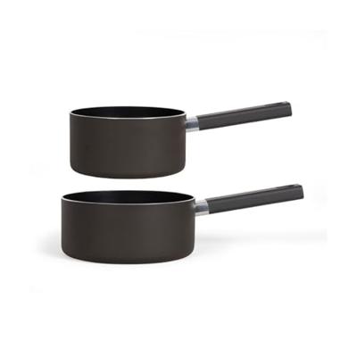 Set van 2 steelpannen - LIVOO - MEP154N - Antiaanbaklaag zonder PFOA of PFOS - Siliconen handvat - Alle kookplaten inclusief inductie