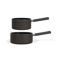 Set van 2 steelpannen - LIVOO - MEP154N - Antiaanbaklaag zonder PFOA of PFOS - Siliconen handvat - Alle kookplaten inclusief inductie - thumbnail