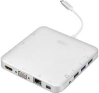 Digitus DA-70863 notebook dock & poortreplicator Bedraad USB 3.2 Gen 2 (3.1 Gen 2) Type-C Zilver - thumbnail