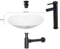 Kerra Joker zwart waskom KR 781 set met kraan compleet - thumbnail