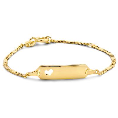 Armband Graveerplaat Hart 5,5 x 20 mm geelgoud
