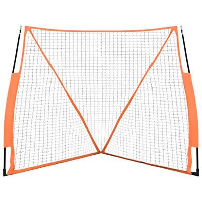 Honkbalnet draagbaar 183x182x183cm staal polyester oranje zwart - thumbnail