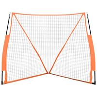 Honkbalnet draagbaar 183x182x183cm staal polyester oranje zwart - thumbnail